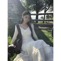 【风铃毛衣】纯色长袖法式毛针织衫白色套头款秋季毛衣A376   
