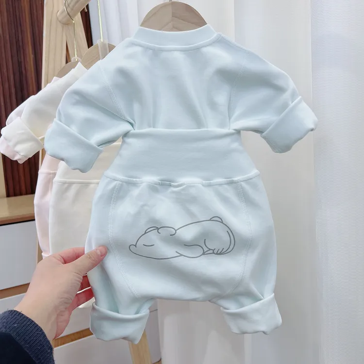 宝宝高腰秋衣套装秋冬舒绒秋衣秋裤婴幼儿护肚分体宝宝分体套装