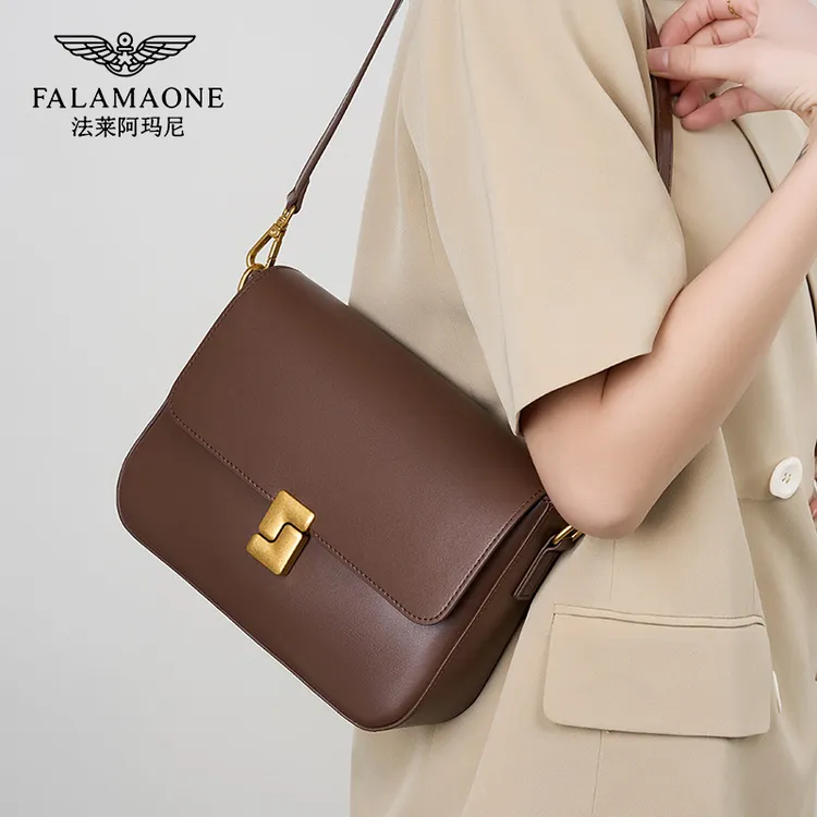 法莱阿玛尼豆腐包包女2025新款斜挎腋下小方包真皮高级感单肩女包