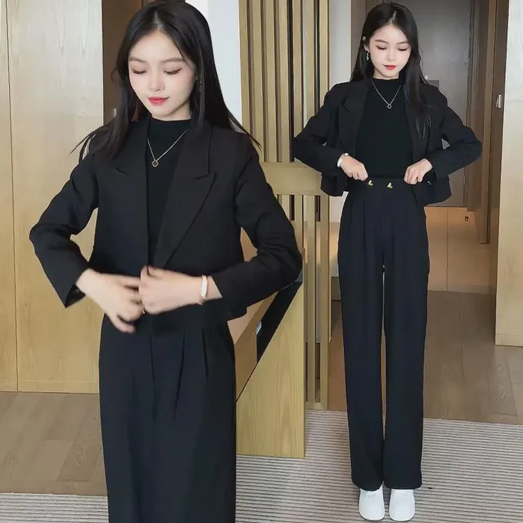 短款西装外套女套装春秋2024新款气质正装高级感小个子西服两件套