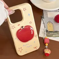 【自带相机保护按键】立体红色苹果16promax手机壳14iphone15适用13