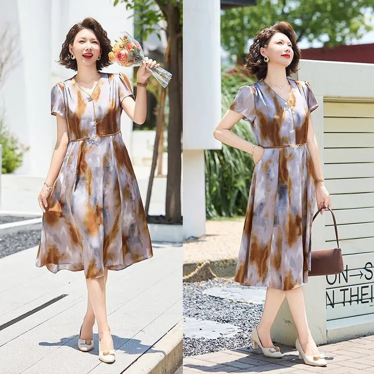 新中式国风女装连衣裙夏季新款薄款高贵优雅柔软舒适宽松显瘦女装