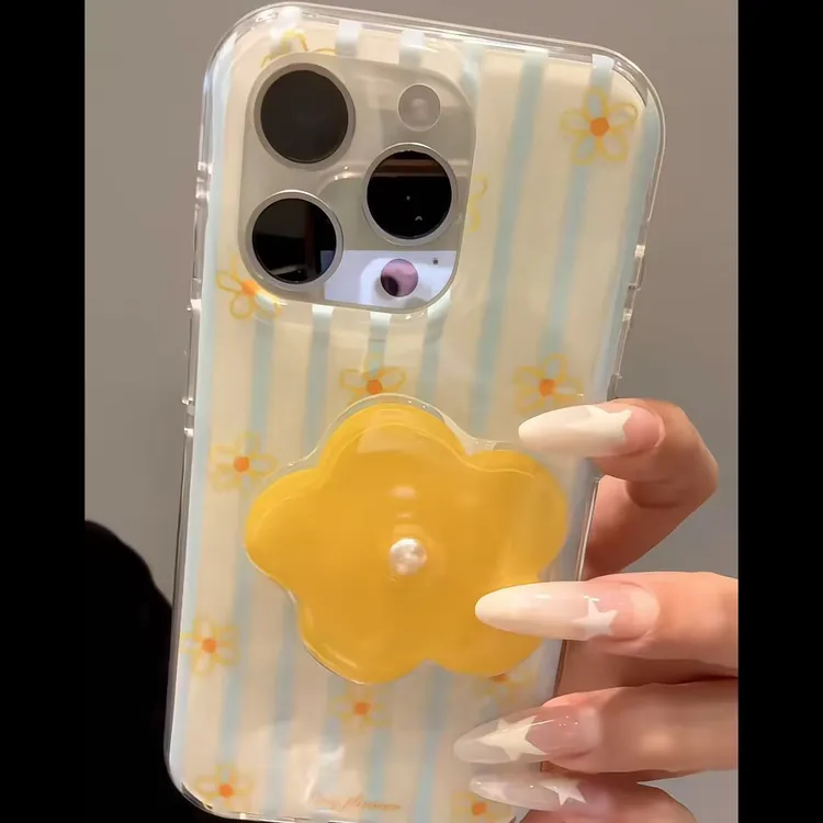 七壳子蓝格花朵适用苹果华为vivo小米oppo女款iphone15/16/14