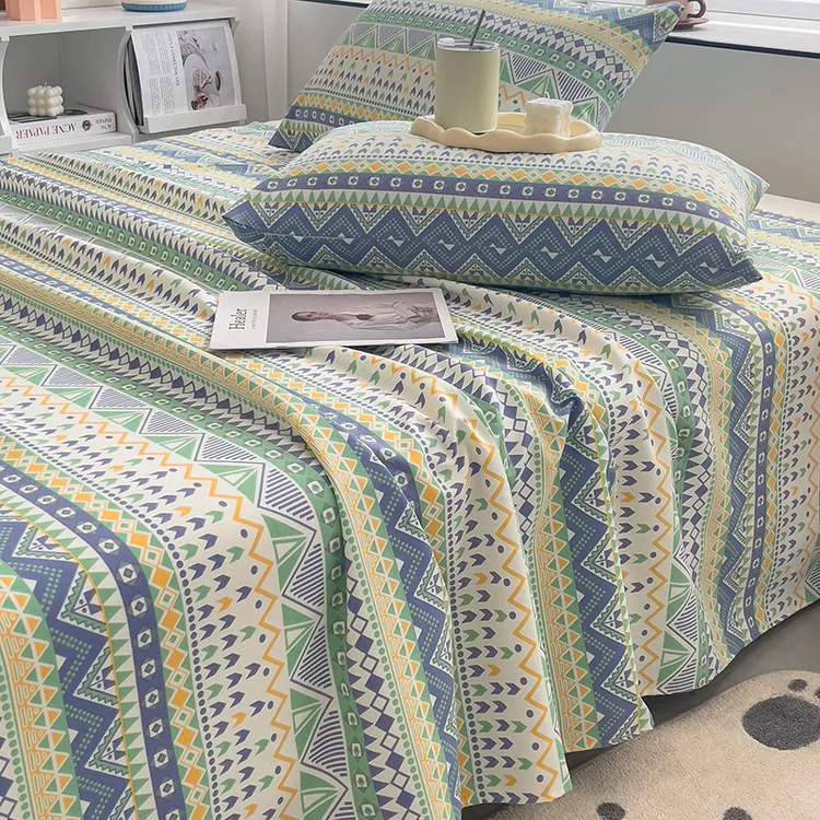 老粗布单床单款双人亚麻帆布学生单件家用老式软凉席透气床套细纱