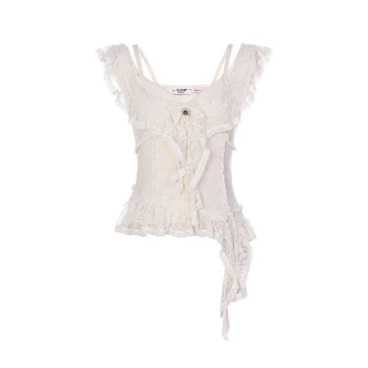 拉飞姆2025冬 蕾丝拼接针织吊带LF25D11ZB228