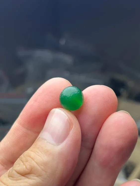 老绿玛瑙满橘皮纹圆珠直径10mm