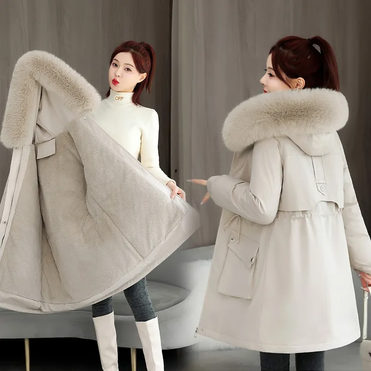 派克服女棉衣2025冬新款加绒加厚棉袄韩版小个子中款显瘦棉服外套