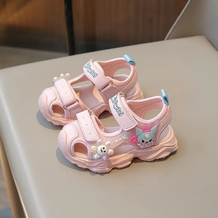 夏季新款库洛米女童包头凉鞋女宝公主鞋软底防滑幼儿防踢儿童鞋子