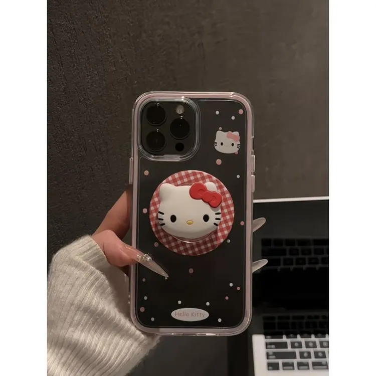适用苹果16promax手机壳iPhone15炫彩磁吸华为p80波点kitty简约14