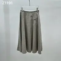 Z1191格子中长半身裙he