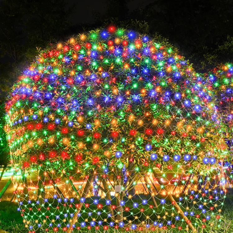 满天星新款led渔网灯彩灯串灯户外太阳能装饰氛围场景布置景观灯