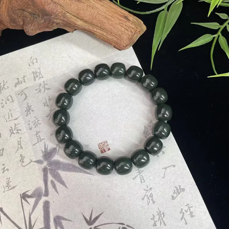 【润家玉】和田玉老型珠手串约卡12mm多样性发其一 R117-032