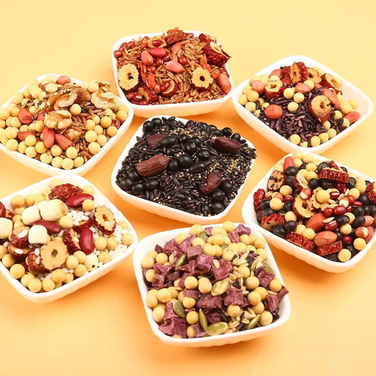 五红五黑豆浆料包含核桃红枣黄豆可用于豆浆机制作营养早餐