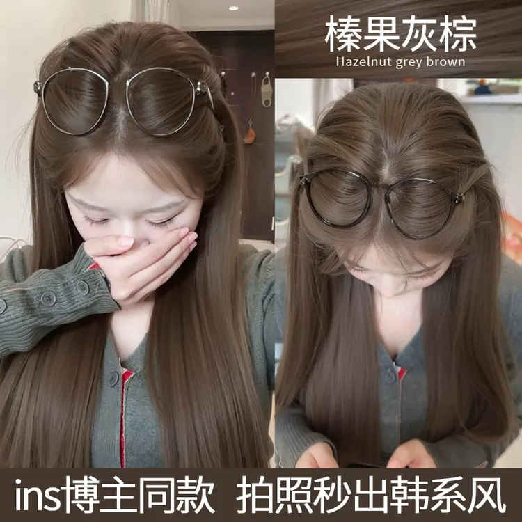 免漂榛果灰棕色染发剂泡泡自己在家染可盖白发2025流行色女