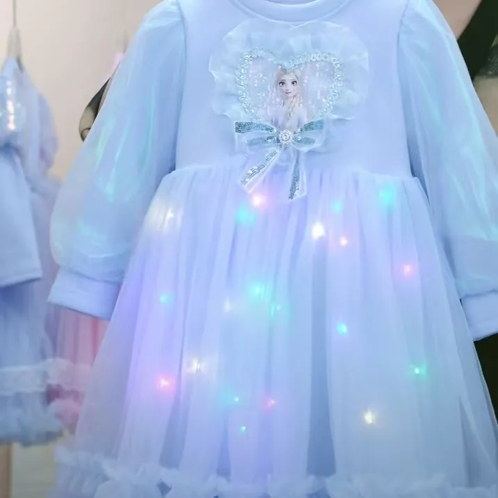 2025新款艾莎公主裙春秋款爱莎公主连衣裙新款生日爱莎艾莎公主裙