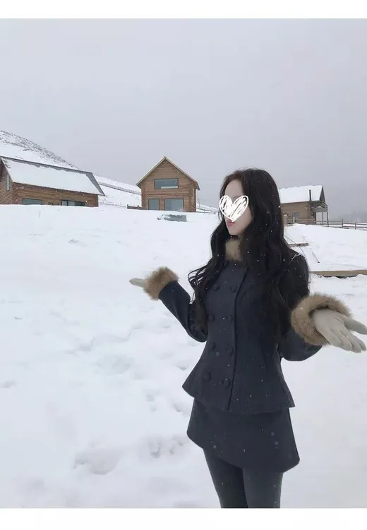 双排扣外套半裙套装