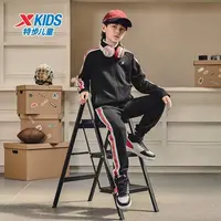 【陈三废专属】C76特步少年加绒套装针织开衫运动时尚立领外套长裤
