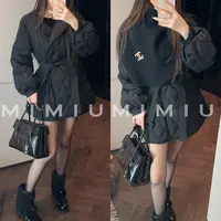 【mimius】七七 简约双排扣可收腰夹棉加厚外套（含披肩） G11291