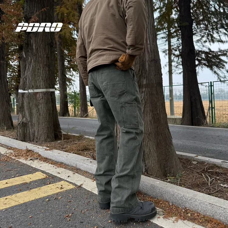 【黄石工装裤】PDRD25AW水洗做旧伐木裤高克重帆布卡哈美式特长裤
