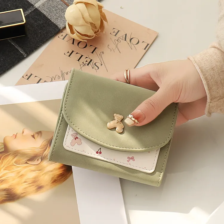 钱包女学生高颜值ins风2026新款时尚百搭小熊短款钱包可爱零钱包