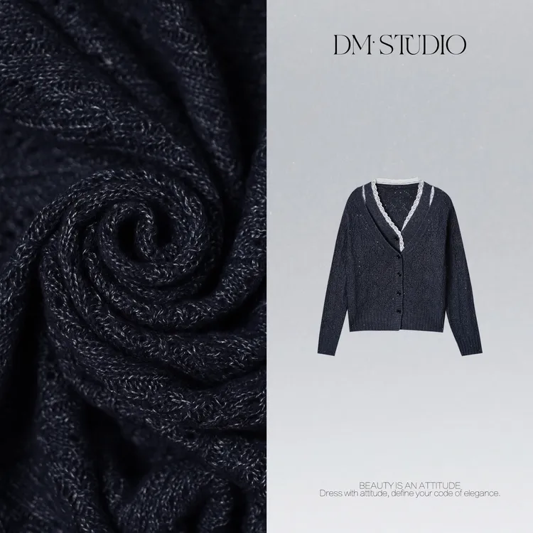 DEDM•STUDIO/早秋韩系细闪山羊绒绵羊毛混纺针织衫2508ZZS/S2850