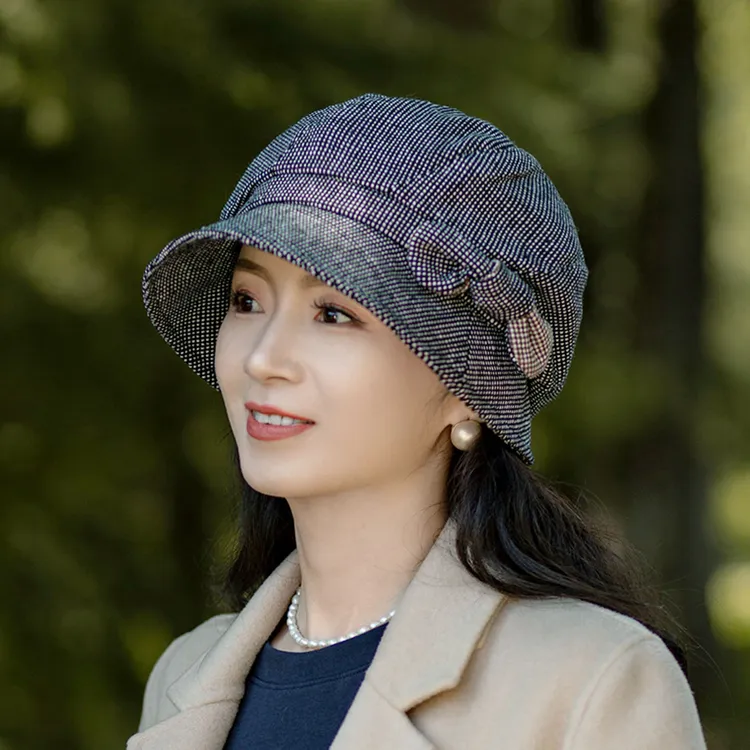 帽子女秋冬百搭圆脸适合显脸小时尚洋气时髦女士八角贝雷帽春秋款