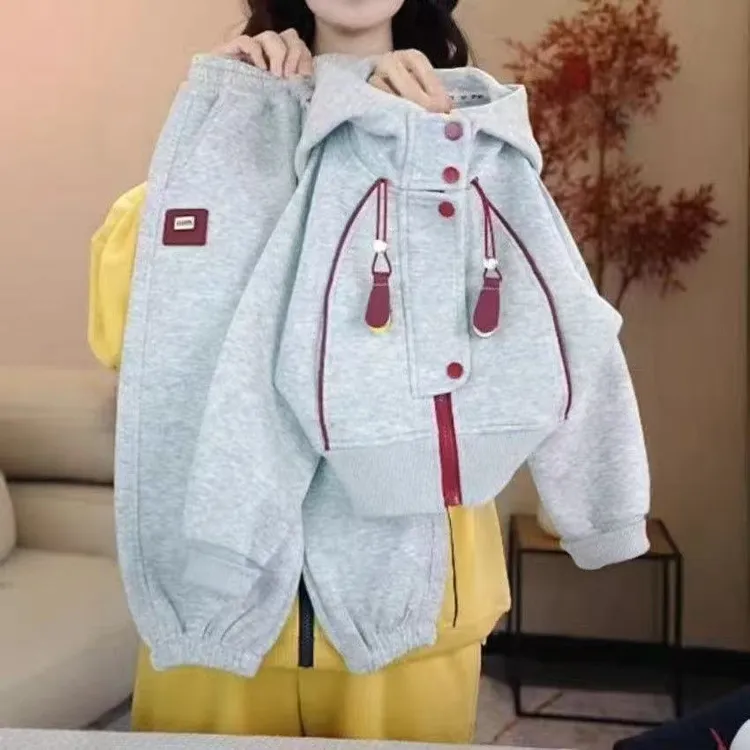 儿童秋季休闲套装2025新款男女童衣服洋气中大童运动服