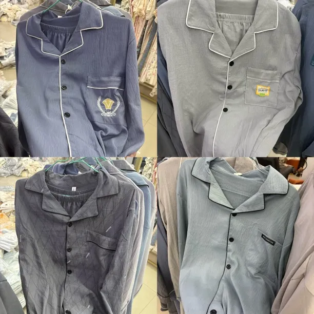 男士睡衣春秋季新款云朵棉翻领开衫长袖卡通休闲青少年家居服套装