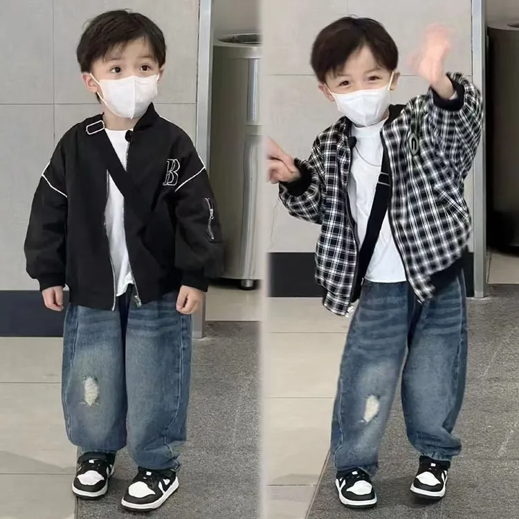 男童春装棒球服外套两面穿春秋上衣儿童韩版痞帅小童宝宝夹克衫潮