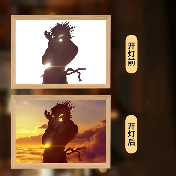 jojo的奇妙冒险卡通动漫周边灯光画儿童卧室装饰发光画氛围灯画