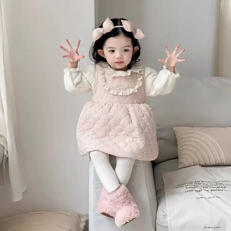 冬季婴幼儿两件套女女宝心形冬季保暖童装公主套装
