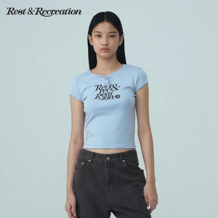 【明星同款】RestandRecreation官方亨利领短袖T恤RR2025新款修身