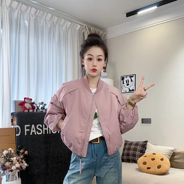 高级立领棉服休闲运动加棉款外套女2025洋气百搭宽松拉链棒球服