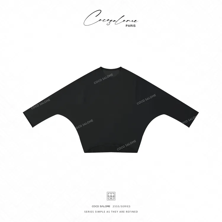 韩彬彬CS"醋酸蝙蝠"日本三醋酸不规则冰丝凉感宽松长袖1344-(10)