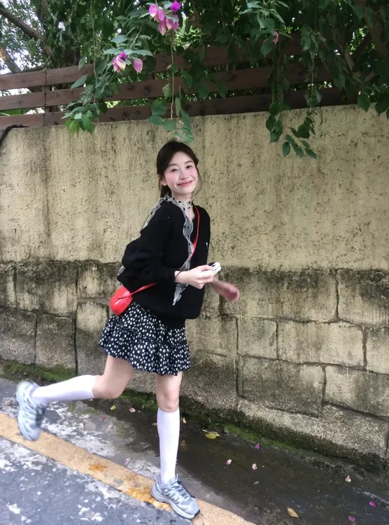 波点上衣中腰短裙蛋糕裙碎花半身裙提花日常套装短款时尚半裙夏季