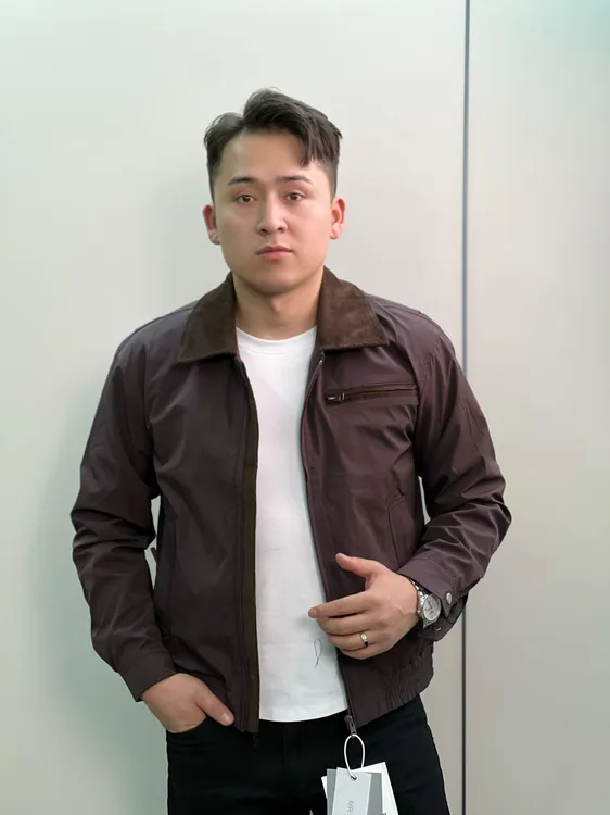 拼色复古翻领彝族风男士夹克外套春季百搭立领上衣（7656）