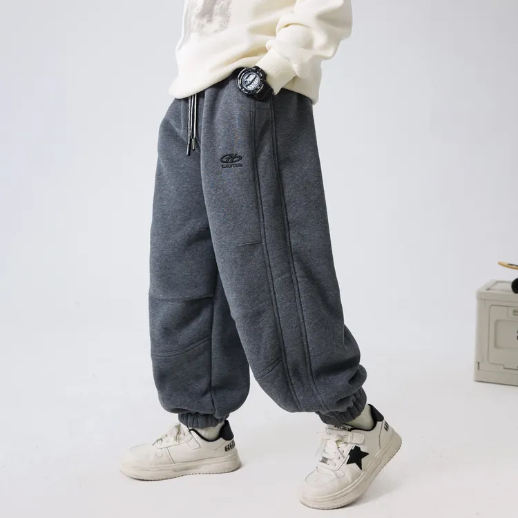 儿童装男童裤子秋冬款2025新款羊羔绒休闲裤冬季男孩冬装加绒大童