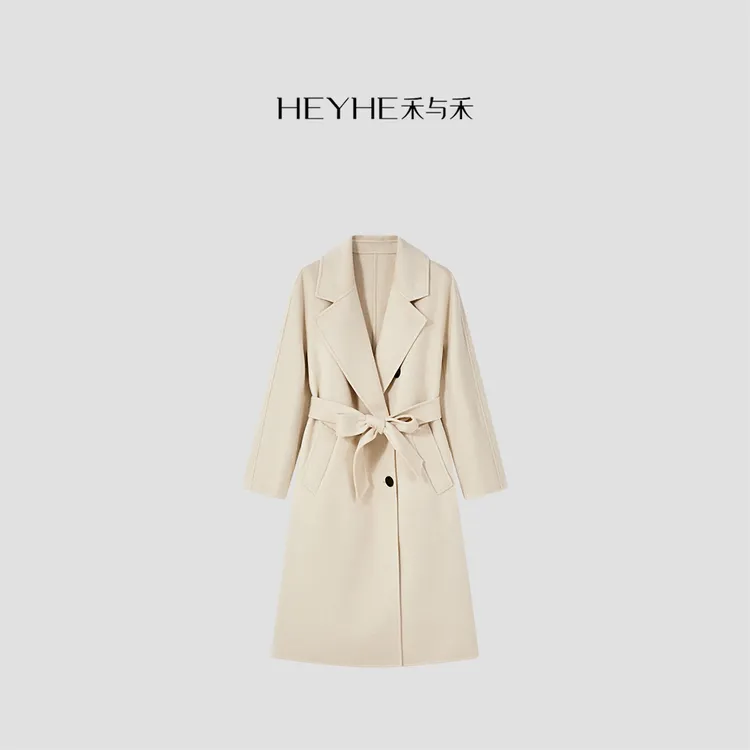 【小禾顶奢】“经典801”奢牌经典双排扣长款100%山羊绒大衣CR3801