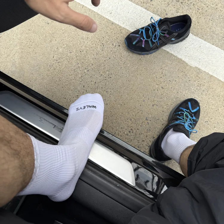 爆款新款夏季男中筒袜莱卡舒适高弹纹路慢跑运动健身纯白百搭日常