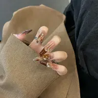 【 莫妮卡】抒雅手工穿戴甲纯欲气质指尖渐变淡雅高级指甲贴