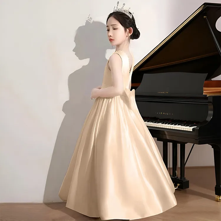女童钢琴走秀演出礼服洋气儿童生日宴会花童表演服女孩蓬蓬公主裙