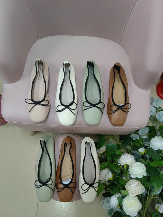 好铺子•蝴蝶结单鞋圆头平底鞋ol甜美风百搭18-70岁2cm