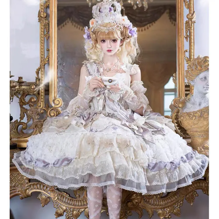 【星月礼赞】现货秒发 三周年短款Lolita洋装花嫁连衣裙咩耶原创