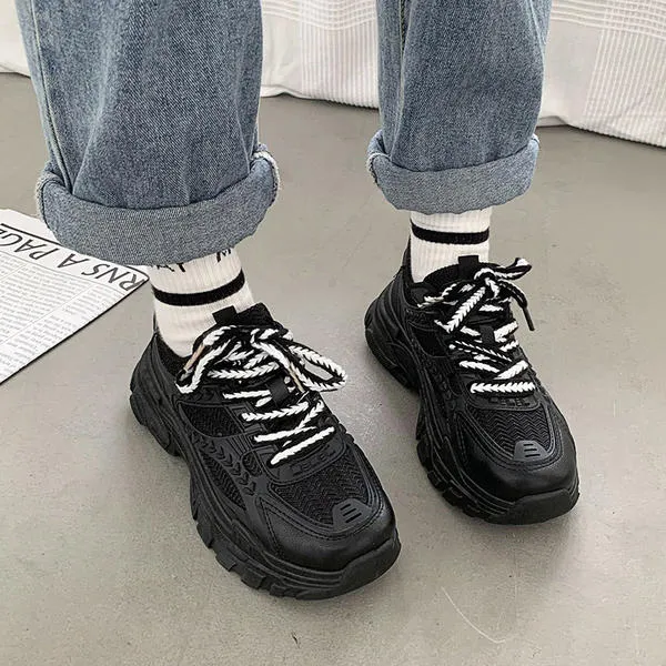 运动鞋女2023年秋季新款透气厚底跑步鞋ins潮时尚防滑轻便