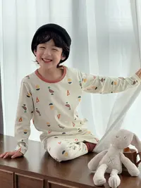 263677儿童洋气长袖韩版时尚休闲印花家居服套装