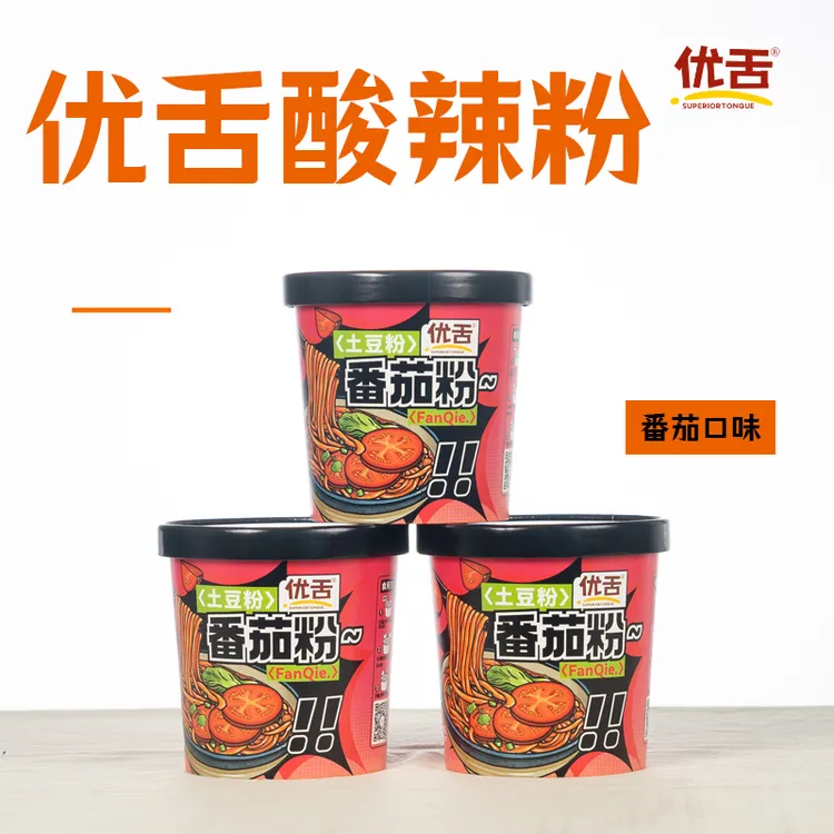 优舌 番茄土豆酸辣粉一箱6桶免煮冲泡非油炸零食解馋宿舍宵夜速食