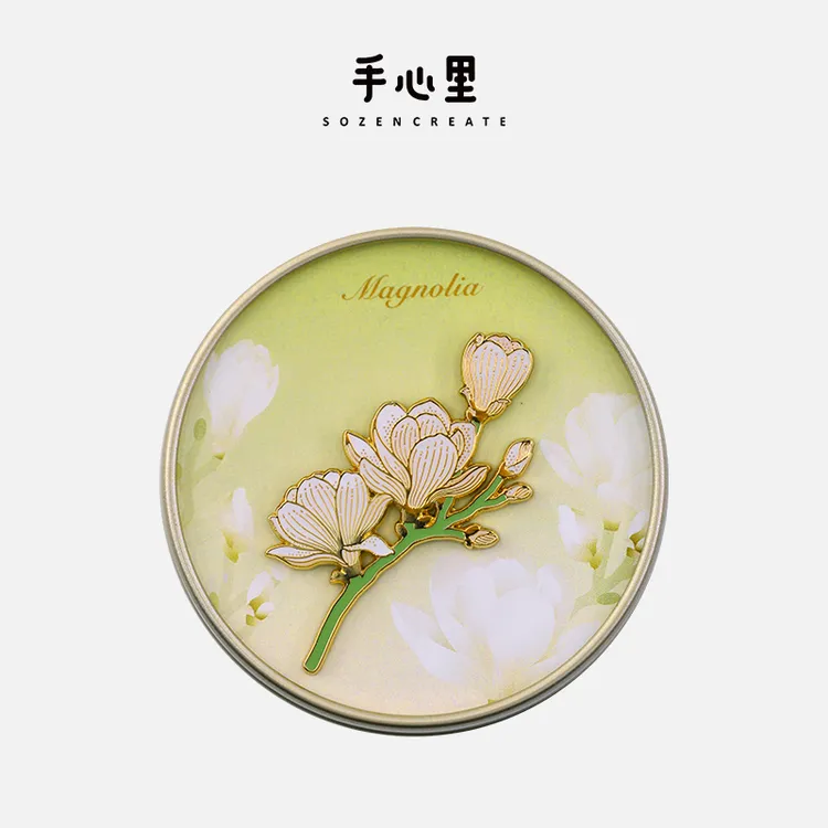 手心里玉兰胸针中国风教师节女老师闺蜜女友生日礼物礼品文创徽章