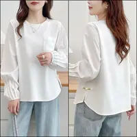 HUIZHIMEI/绘智美微胖大码秋季新款设计感侧边开叉外穿打底上衣女