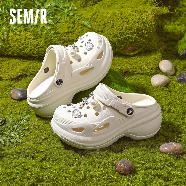 SEMIR【甜心巴洛克】S厚底洞洞鞋女外穿时尚防滑防臭凉拖海边沙滩鞋