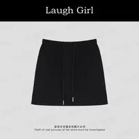 楚楚君 Laugh girl【万能半裙】松紧腰简约轻肤百搭A字短裙QL53326J